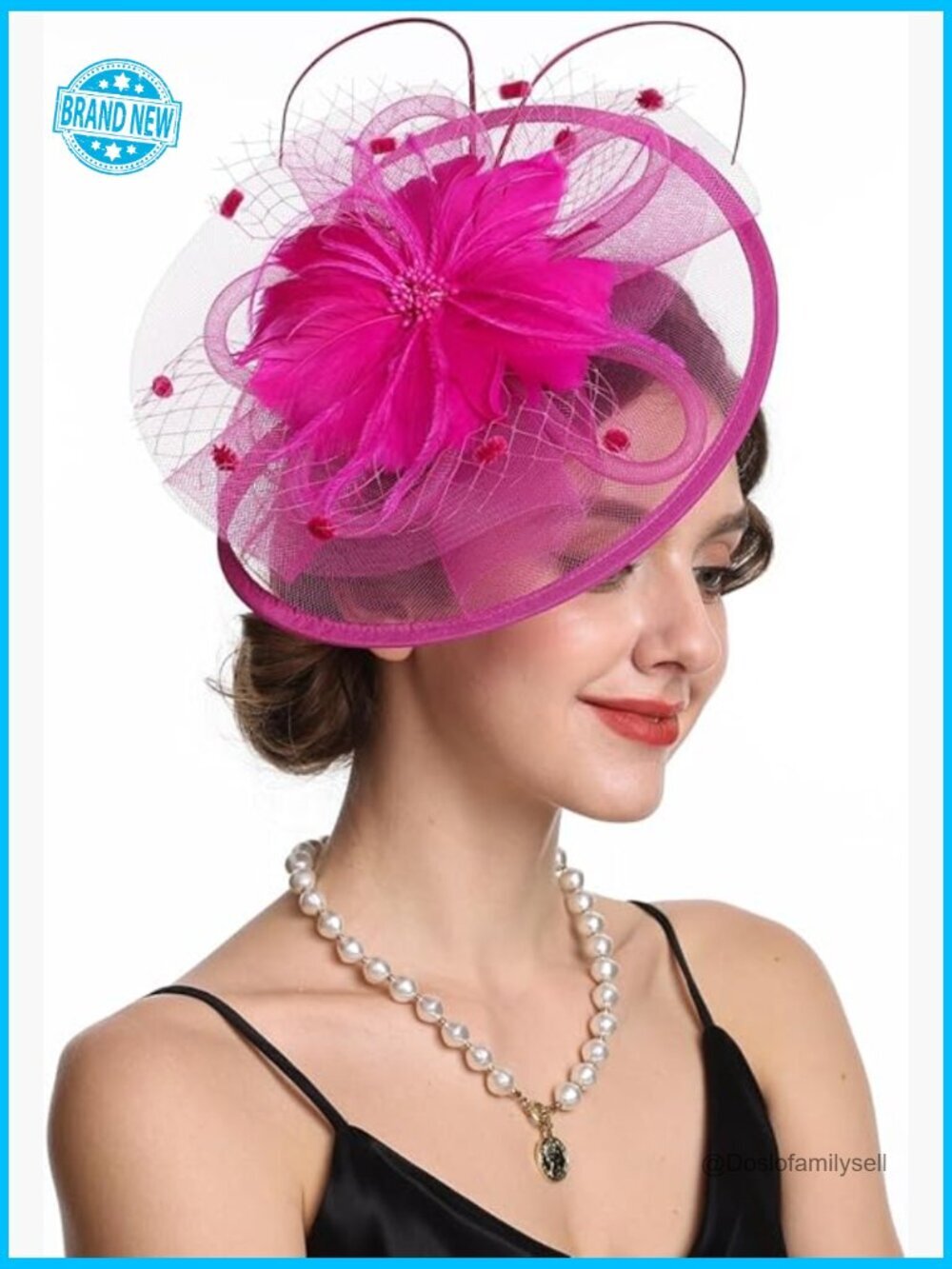 Vintage Feather Fascinator Hat with Headband and Clip for Tea Party